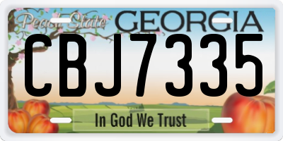 GA license plate CBJ7335