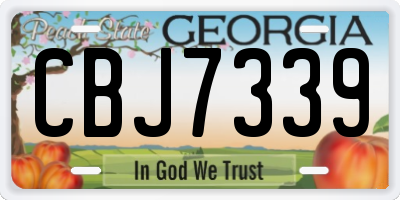 GA license plate CBJ7339