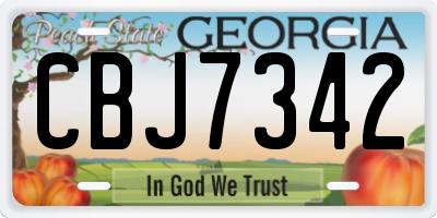 GA license plate CBJ7342