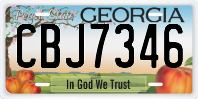 GA license plate CBJ7346