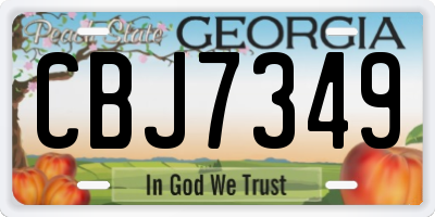 GA license plate CBJ7349