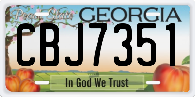 GA license plate CBJ7351