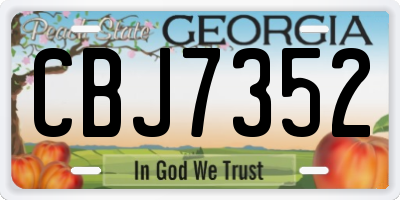 GA license plate CBJ7352
