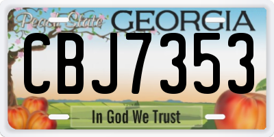 GA license plate CBJ7353