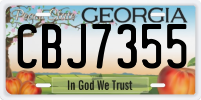 GA license plate CBJ7355