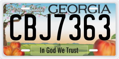 GA license plate CBJ7363