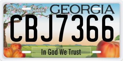 GA license plate CBJ7366