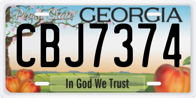 GA license plate CBJ7374
