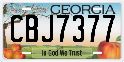 GA license plate CBJ7377