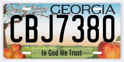 GA license plate CBJ7380