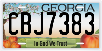 GA license plate CBJ7383