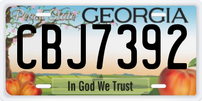 GA license plate CBJ7392