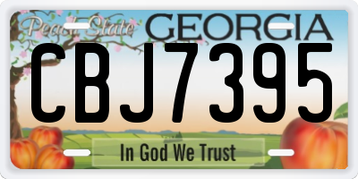 GA license plate CBJ7395