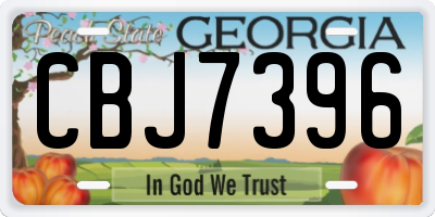 GA license plate CBJ7396