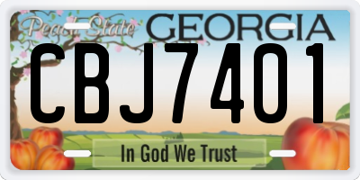 GA license plate CBJ7401
