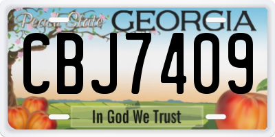 GA license plate CBJ7409