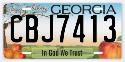 GA license plate CBJ7413