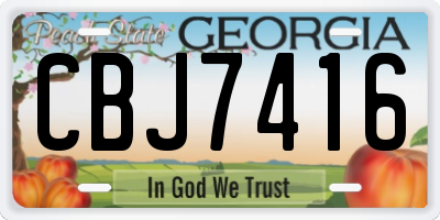 GA license plate CBJ7416