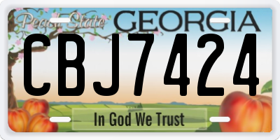 GA license plate CBJ7424