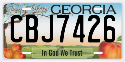 GA license plate CBJ7426