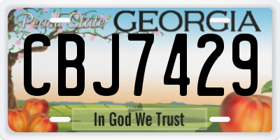 GA license plate CBJ7429