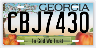 GA license plate CBJ7430
