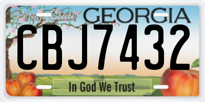 GA license plate CBJ7432