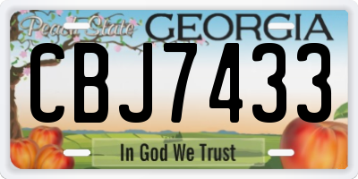 GA license plate CBJ7433
