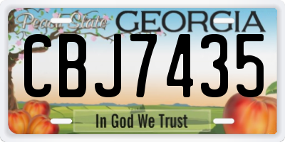 GA license plate CBJ7435
