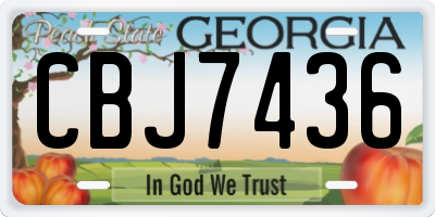 GA license plate CBJ7436