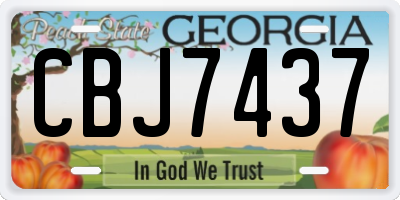GA license plate CBJ7437