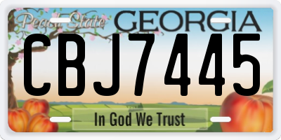 GA license plate CBJ7445