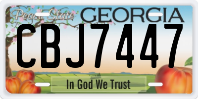 GA license plate CBJ7447
