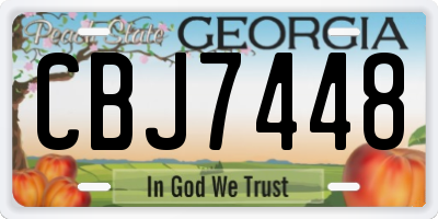 GA license plate CBJ7448