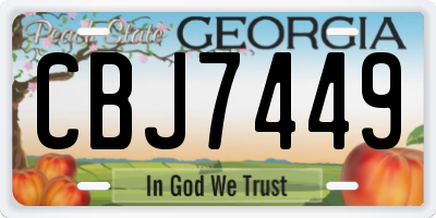GA license plate CBJ7449