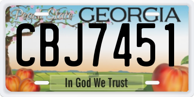 GA license plate CBJ7451