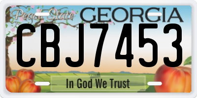 GA license plate CBJ7453