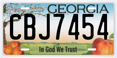 GA license plate CBJ7454
