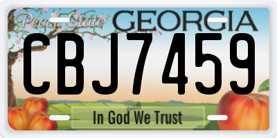 GA license plate CBJ7459