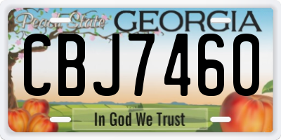 GA license plate CBJ7460