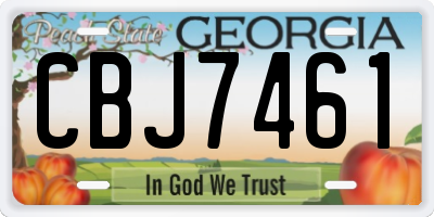 GA license plate CBJ7461