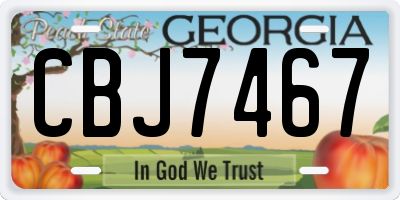 GA license plate CBJ7467