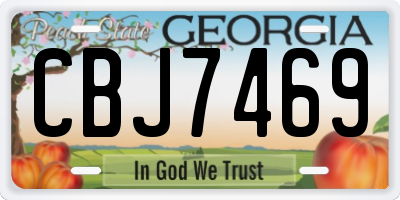 GA license plate CBJ7469