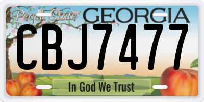 GA license plate CBJ7477