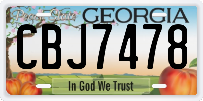 GA license plate CBJ7478