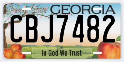 GA license plate CBJ7482
