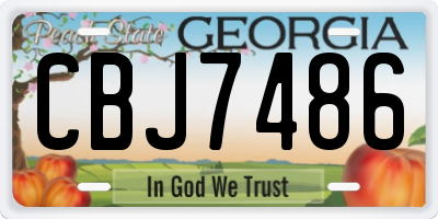 GA license plate CBJ7486