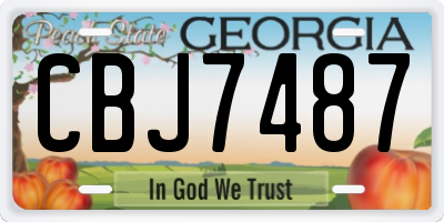 GA license plate CBJ7487