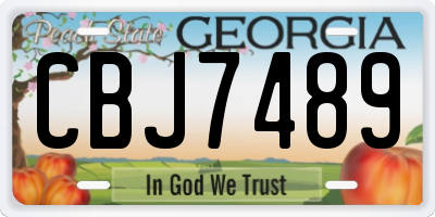 GA license plate CBJ7489