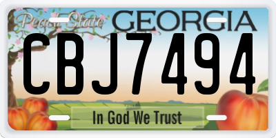 GA license plate CBJ7494